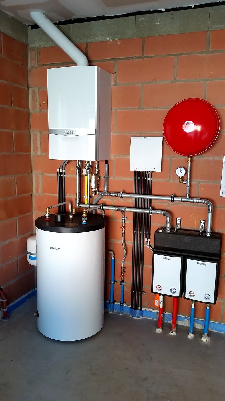 Chaufferie Vaillant avec ballon sanitaire